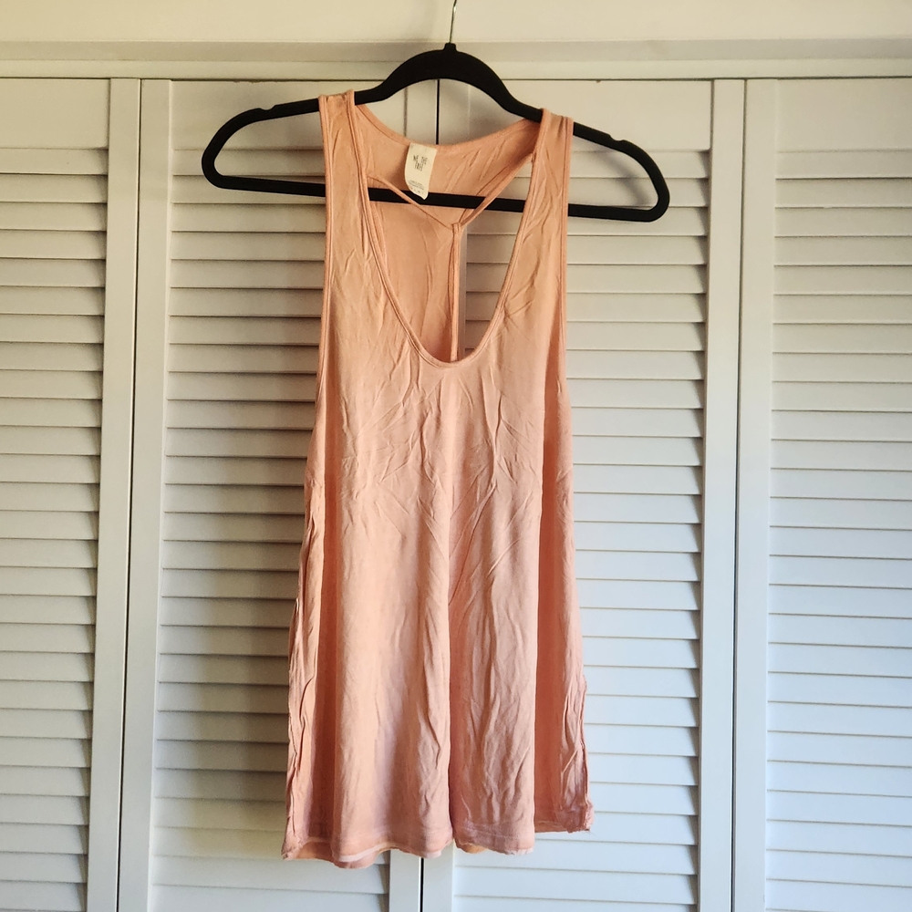 Free People Pink T-Strap Plunge Top - Picture 2 of 6